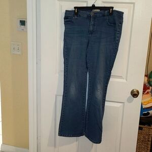 Lee Slender Secret Lower On The Waist Womens Plus Light Blue Denim Wash 5 Pocket